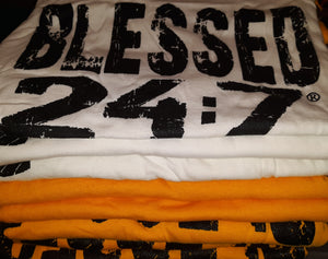 CLOSEOUT Blessed 24:7 ®️T-shirt Sale YOUTH Medium FREE SHIPPING