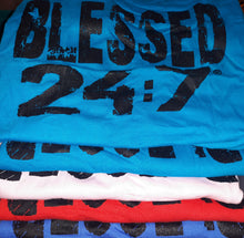 Load image into Gallery viewer, CLOSEOUT Blessed 24:7 ®️T-shirt Sale YOUTH Medium FREE SHIPPING