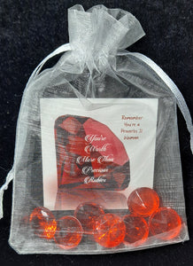 You're Worth More Than Precious Rubies Gift (sold in sets of 5) FREE SHIPPING