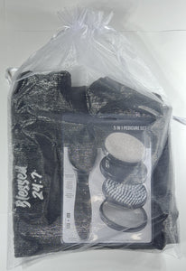 Blessed 24:7 Men’s Premium Terry Velour Spa Waist Wrap Towel Gift Set (FREE SHIPPING) Black