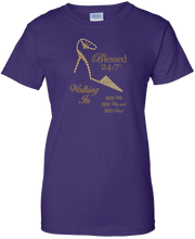 Load image into Gallery viewer, Blessed 24:7 (Walking In HIS Will) Ladies T-shirts (Purple) FREE SHIPPING