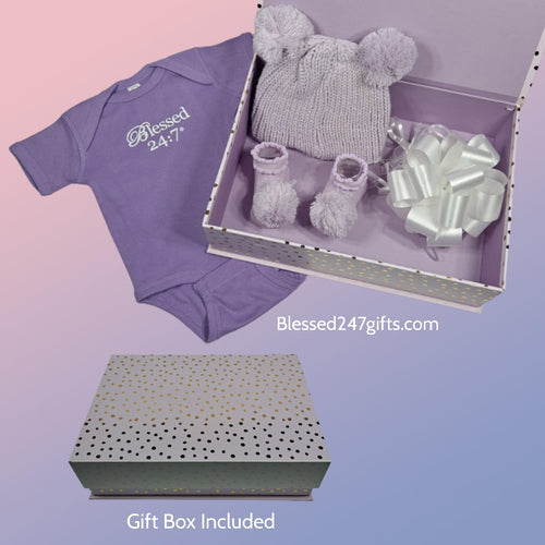 Blessed 24:7 Baby Gift Set Purple FREE SHIPPING