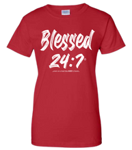 Load image into Gallery viewer, Blessed 24:7 (Greek Sorority Life) Ladies T-shirts FREE SHIPPING