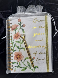 Journal & Pen Gift Set ...Grow In Grace... FREE Shipping