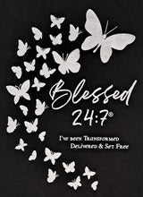 Load image into Gallery viewer, Blessed 24:7®️ Butterfly Ladies V-Neck Tee BLACK FREE SHIPPING