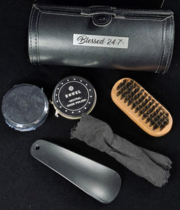 Men's Mini Travel Shoe Polish Kit Tumbler Gift Set FREE SHIPPING