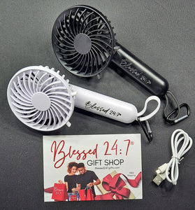 Blessed 24:7®️ Rechargeable Hand Fans FREE Shipping  □  2 Fans for $39.99