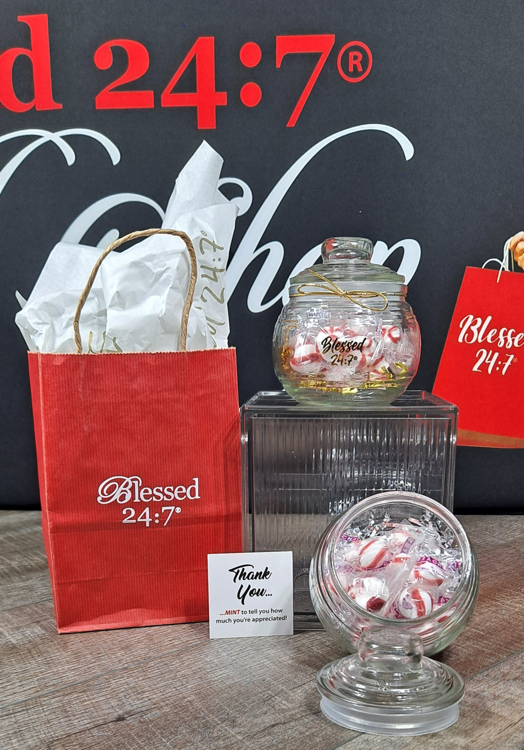 Blessed 24:7®️ Candy Jar Gift SHIPPING INCLUDED