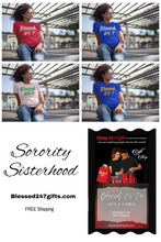 Load image into Gallery viewer, Blessed 24:7 (Greek Sorority Life) Ladies T-shirts FREE SHIPPING