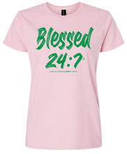 Load image into Gallery viewer, Blessed 24:7 (Greek Sorority Life) Ladies T-shirts FREE SHIPPING