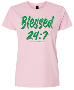 Blessed 24:7 (Greek Sorority Life) Ladies T-shirts FREE SHIPPING