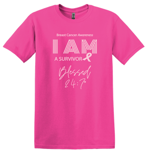Blessed 24:7® Breast Cancer Awareness T-shirt FREE SHIPPING