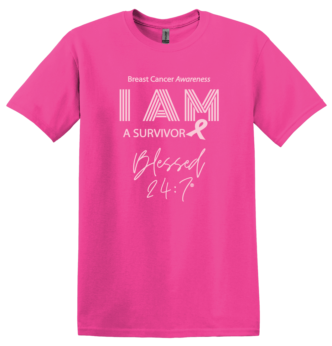 Blessed 24:7® Breast Cancer Awareness T-shirt FREE SHIPPING