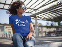 Load image into Gallery viewer, Blessed 24:7 (Greek Sorority Life) Ladies T-shirts FREE SHIPPING