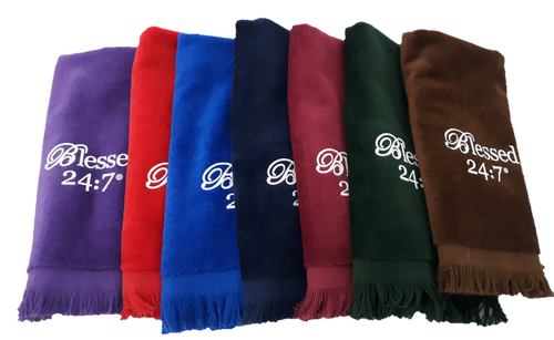 Blessed 24:7 Velour Hand Towels FREE SHIPPING