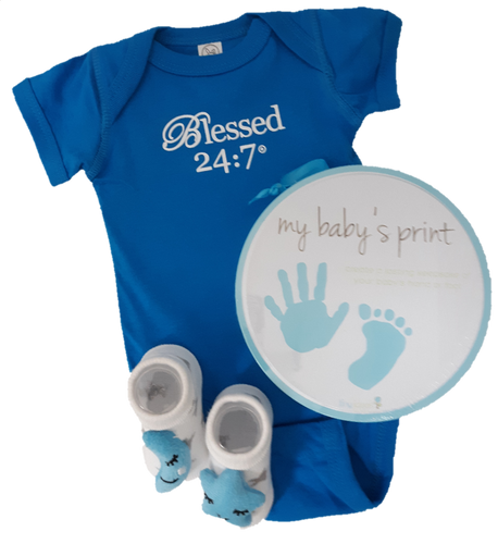 Blessed 24:7 Baby Onesie Gift Set Blue FREE SHIPPING