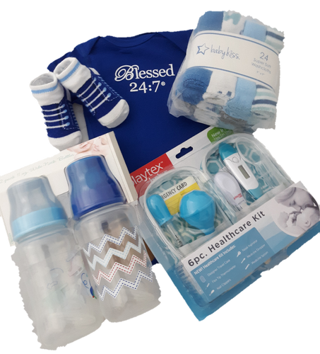 Blessed 24:7 Baby Onesie Gift Set (Blue) FREE SHIPPING