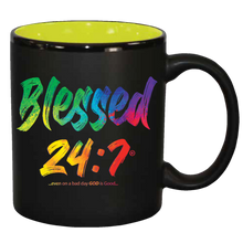 Load image into Gallery viewer, Blessed 24:7 (Watercolors) BLACK T-shirts w/ MUG (SET) + FREE SHIPPING