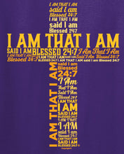 Load image into Gallery viewer, Blessed 24:7 (I AM THAT I AM) Unisex T-shirt Purple FREE SHIPPING