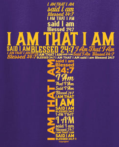Blessed 24:7 (I AM THAT I AM) Unisex T-shirt Purple FREE SHIPPING