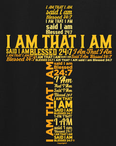 Blessed 24:7 (I AM THAT I AM) Unisex T-shirt Black FREE SHIPPING