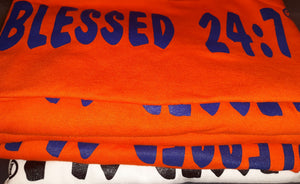 CLOSEOUT Blessed 24:7 T-shirt Sale YOUTH Medium FREE SHIPPING