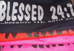 CLOSEOUT Blessed 24:7 ®️T-shirt Sale YOUTH Medium FREE SHIPPING