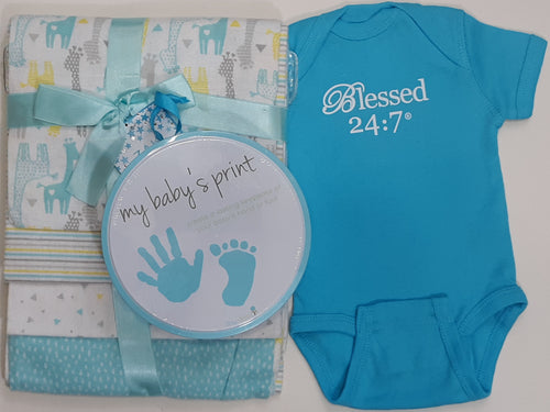 Blessed 24:7 Baby Shower Gift Set (Teal Blue) FREE SHIPPING