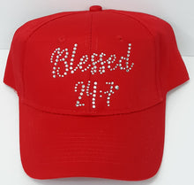 Load image into Gallery viewer, Blessed 24:7 BLING Crystal Rhinestone Hats FREE SHIPPING