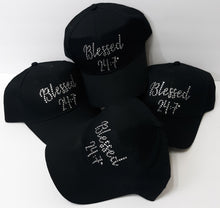 Load image into Gallery viewer, Blessed 24:7 BLING Crystal Rhinestone Hats FREE SHIPPING