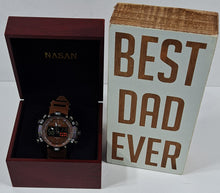 Load image into Gallery viewer, Men&#39;s Stylish Watch Gift Set with Best Dad Ever Plaque FREE SHIPPING