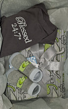 Load image into Gallery viewer, Blessed 24:7 Baby Onesie &amp; Receiving Blanket Gift Set FREE SHIPPING