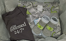 Load image into Gallery viewer, Blessed 24:7 Baby Onesie &amp; Receiving Blanket Gift Set FREE SHIPPING