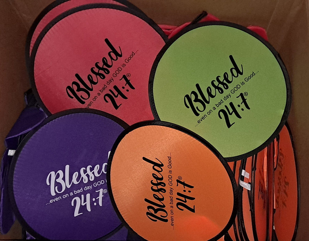 Blessed 24:7®️ Fans (Round Folding) FREE Shipping (5pcs)