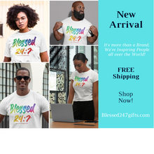 Load image into Gallery viewer, Blessed 24:7®️ Watercolors T-shirt FREE SHIPPING