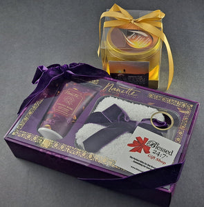 Ladies (purple) Pamper Foot Care with Scented Candle & Gift Box FREE SHIPPING