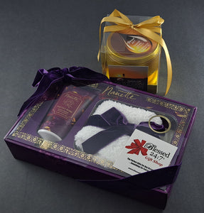 Ladies (purple) Pamper Foot Care with Scented Candle & Gift Box FREE SHIPPING