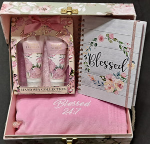 GIFT BOX SET Ladies Self Care Spa Wrap (Light Pink) Gift Set plus more