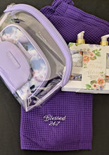 Load image into Gallery viewer, Blessed 24:7 Self Care Deep Purple Waffle Wrap Gift Set FREE SHIPPING
