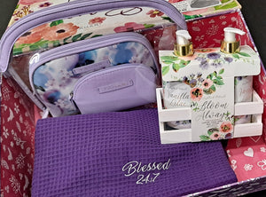 Blessed 24:7 Self Care Deep Purple Waffle Wrap Gift Set FREE SHIPPING