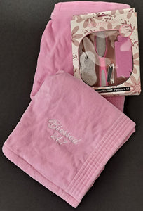 Blessed 24:7 Ladies Self Care Spa Gift Set Light Pink Velour FREE SHIPPING