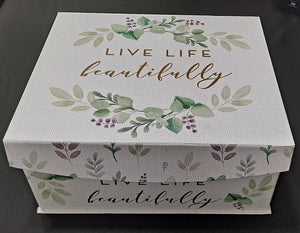 GIFT BOX SET Blessed 24:7 Powder Room Gift Set (housewarming gift) White/Gold Towel Set