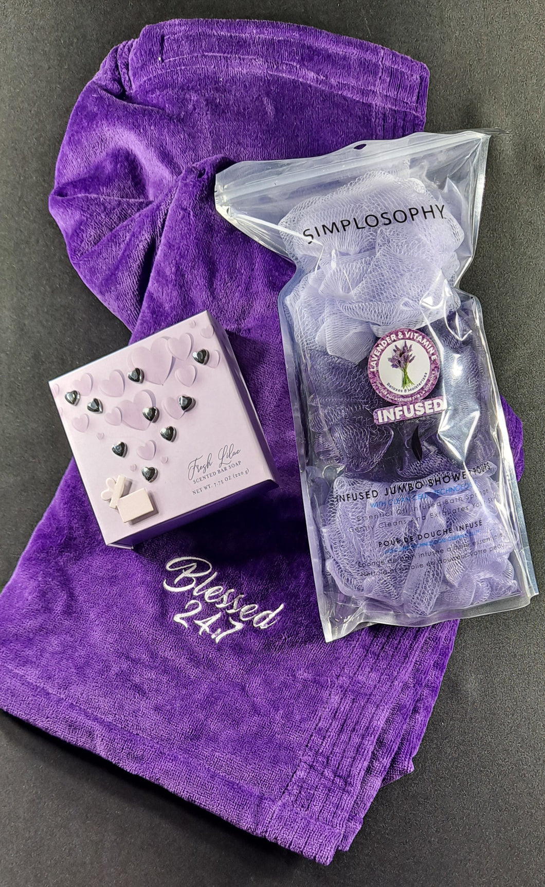 Blessed 24:7 Ladies Self Care Spa Wrap (Purple) Gift Set plus more... FREE SHIPPING