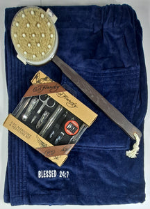 Blessed 24:7 Men’s Premium Terry Velour Spa Waist Wrap Towel Gift Set (FREE SHIPPING)
