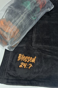 Blessed 24:7 Men’s Premium Terry Velour Spa Waist Wrap Towel Black (FREE SHIPPING)