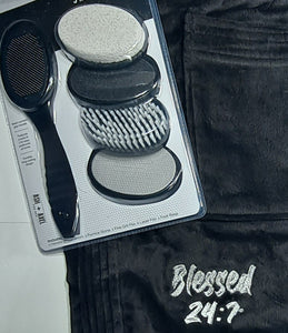 Blessed 24:7 Men’s Premium Terry Velour Spa Waist Wrap Towel Gift Set (FREE SHIPPING) Black