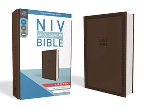 Holy Bible NIV Value Thinline Bible/Large Print Chocolate Leathersoft