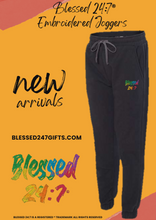 Load image into Gallery viewer, Blessed 24:7 Fleece Joggers  Black (Unisex) FREE SHIPPING