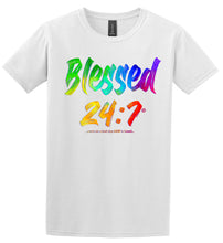 Load image into Gallery viewer, Blessed 24:7 (Watercolors) WHITE T-shirts FREE SHIPPING