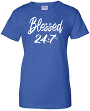 Load image into Gallery viewer, Blessed 24:7 (Greek Sorority Life) Ladies T-shirts FREE SHIPPING